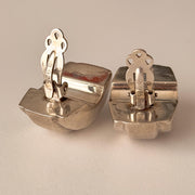 Sterling Silver Modernist Clip-On Earrings