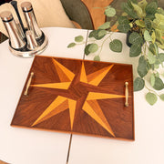Geometric Marquetry Wood Tray