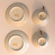 French Porcelain Tea Cups & Saucers — Set of 2