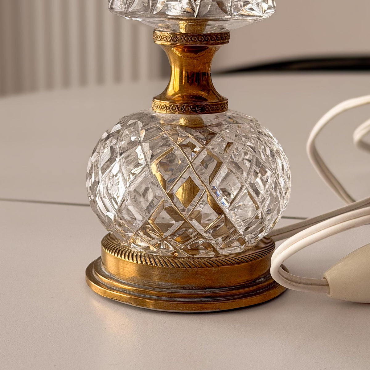 Cut Glass Table Lamp Base