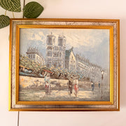 Paris Notre-Dame Vintage Painting