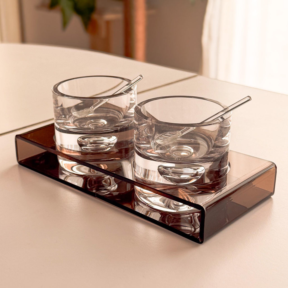 Smoked Plexiglass Serving Set