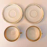 French Porcelain Tea Cups & Saucers — Set of 2