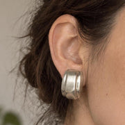 Sterling Silver Modernist Clip-On Earrings