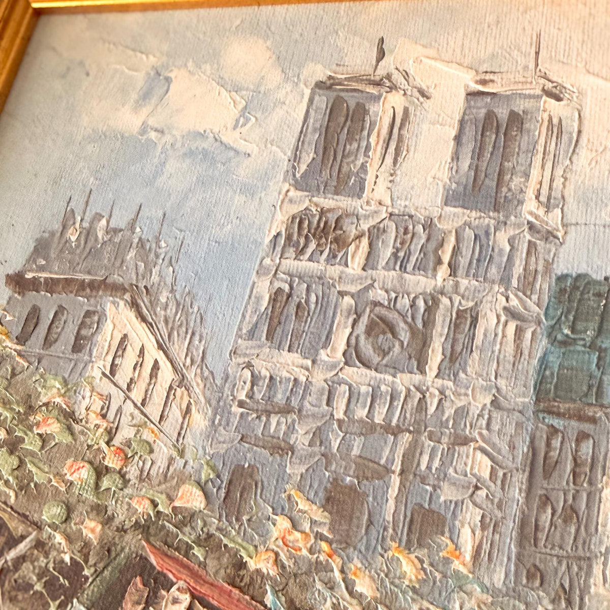 Paris Notre-Dame Vintage Painting