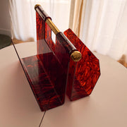Tortoiseshell Lucite Magazine Rack