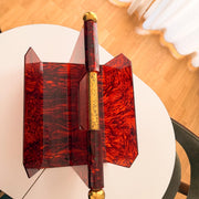 Tortoiseshell Lucite Magazine Rack