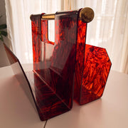 Tortoiseshell Lucite Magazine Rack