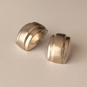 Sterling Silver Modernist Clip-On Earrings