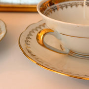 French Porcelain Tea Cups & Saucers — Set of 2