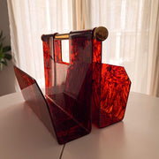 Tortoiseshell Lucite Magazine Rack