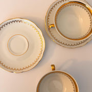 French Porcelain Tea Cups & Saucers — Set of 2