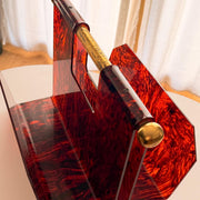Tortoiseshell Lucite Magazine Rack
