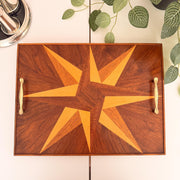 Geometric Marquetry Wood Tray