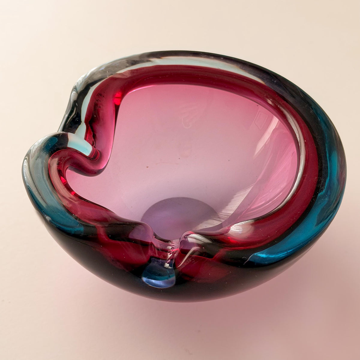 Murano Sommerso Glass Ashtray