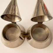Matching pair of vintage Alessi La Conica silver tone cone tealight holders – photograph 6