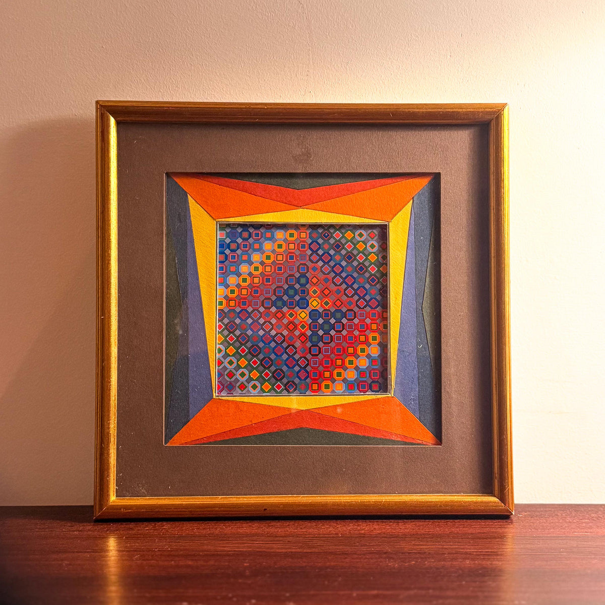 Vintage Op Art Geometric Collage