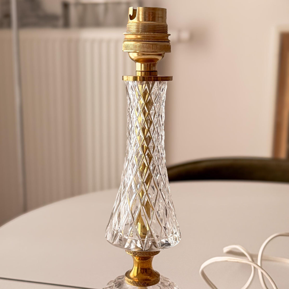 Cut Glass Table Lamp Base