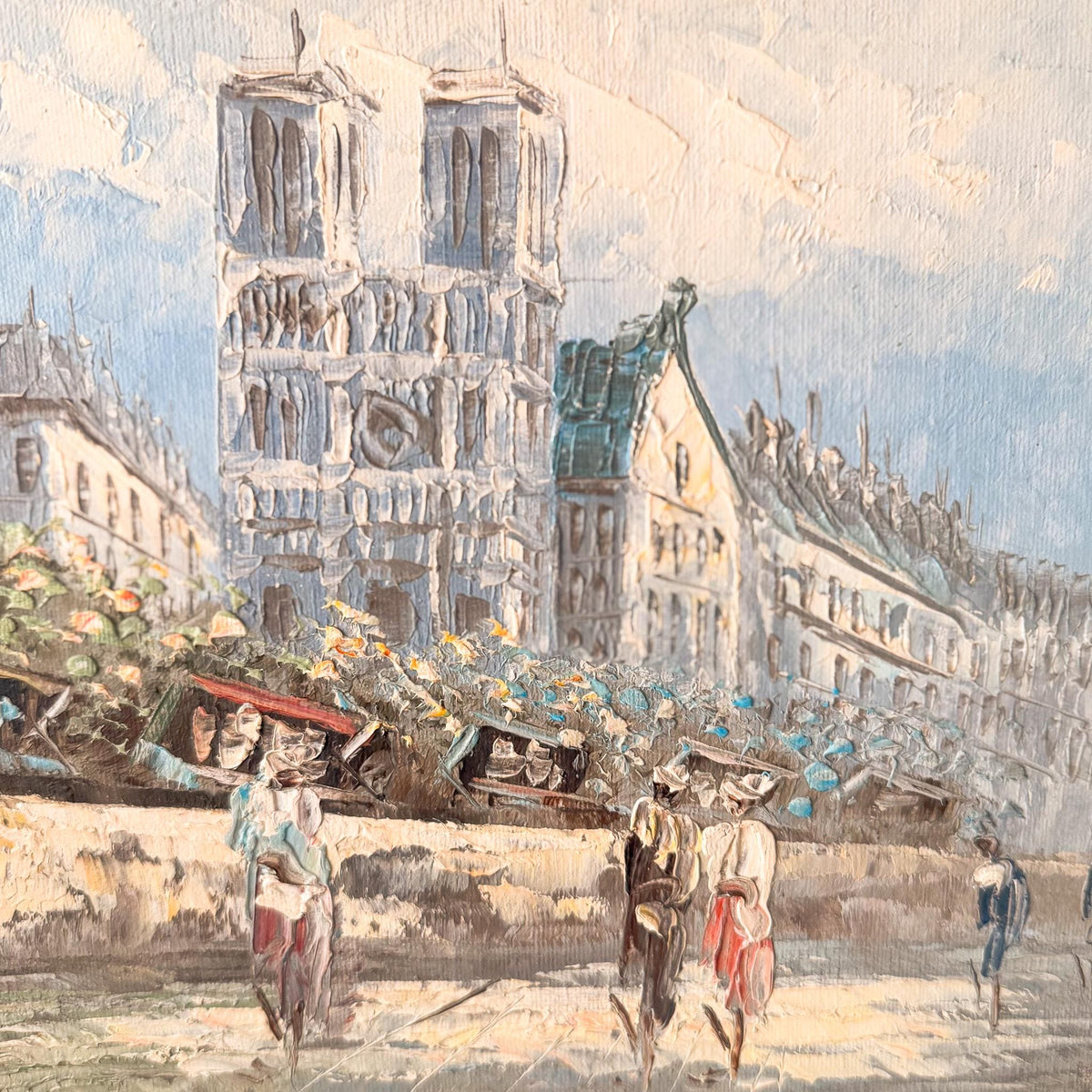 Paris Notre-Dame Vintage Painting