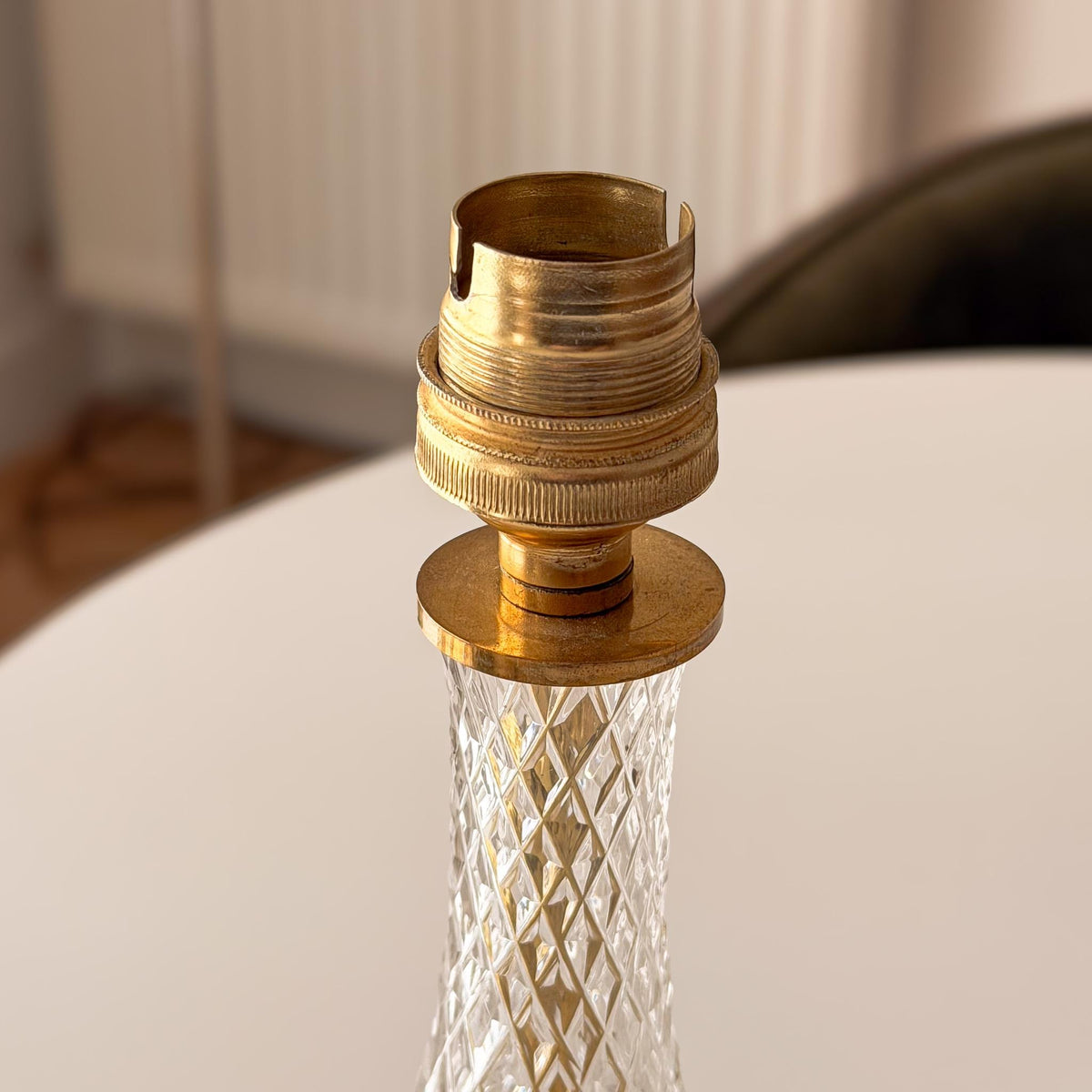 Cut Glass Table Lamp Base