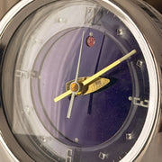 Diamond Shanghai vintage mechanical Space Age alarm clock with midnight blue dial and chrome case – photograph 3