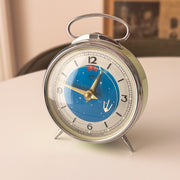 Vintage Diamond Shanghai Sputnik mechanical alarm clock in green with blue starry dial – photograph 8