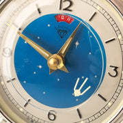 Vintage Diamond Shanghai Sputnik mechanical alarm clock in green with blue starry dial – photograph 4