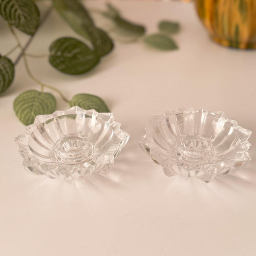 Cristal de Flandre Lead Crystal Candle Holders — Pair