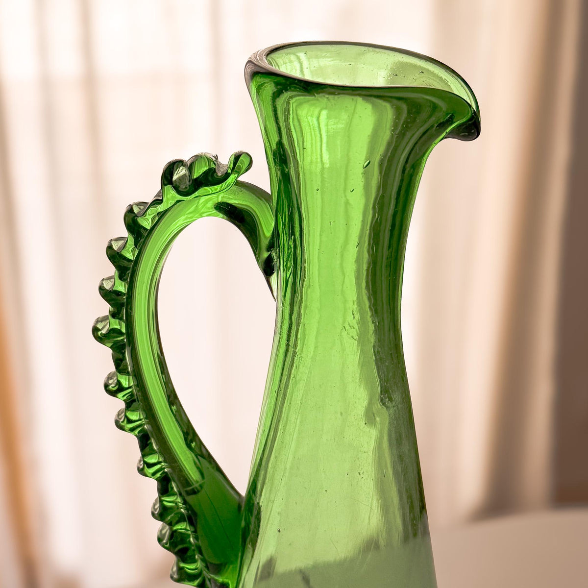 Green Art Glass Pitcher