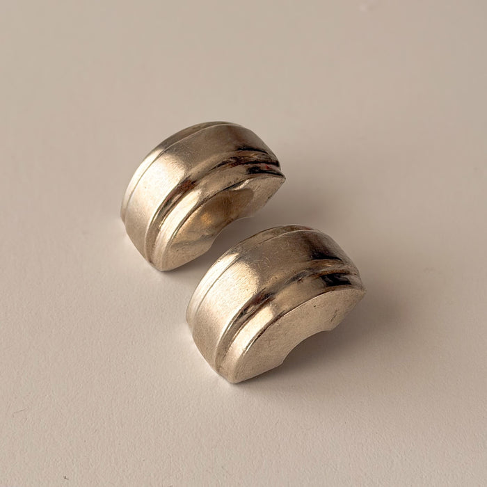 Sterling Silver Modernist Clip-On Earrings