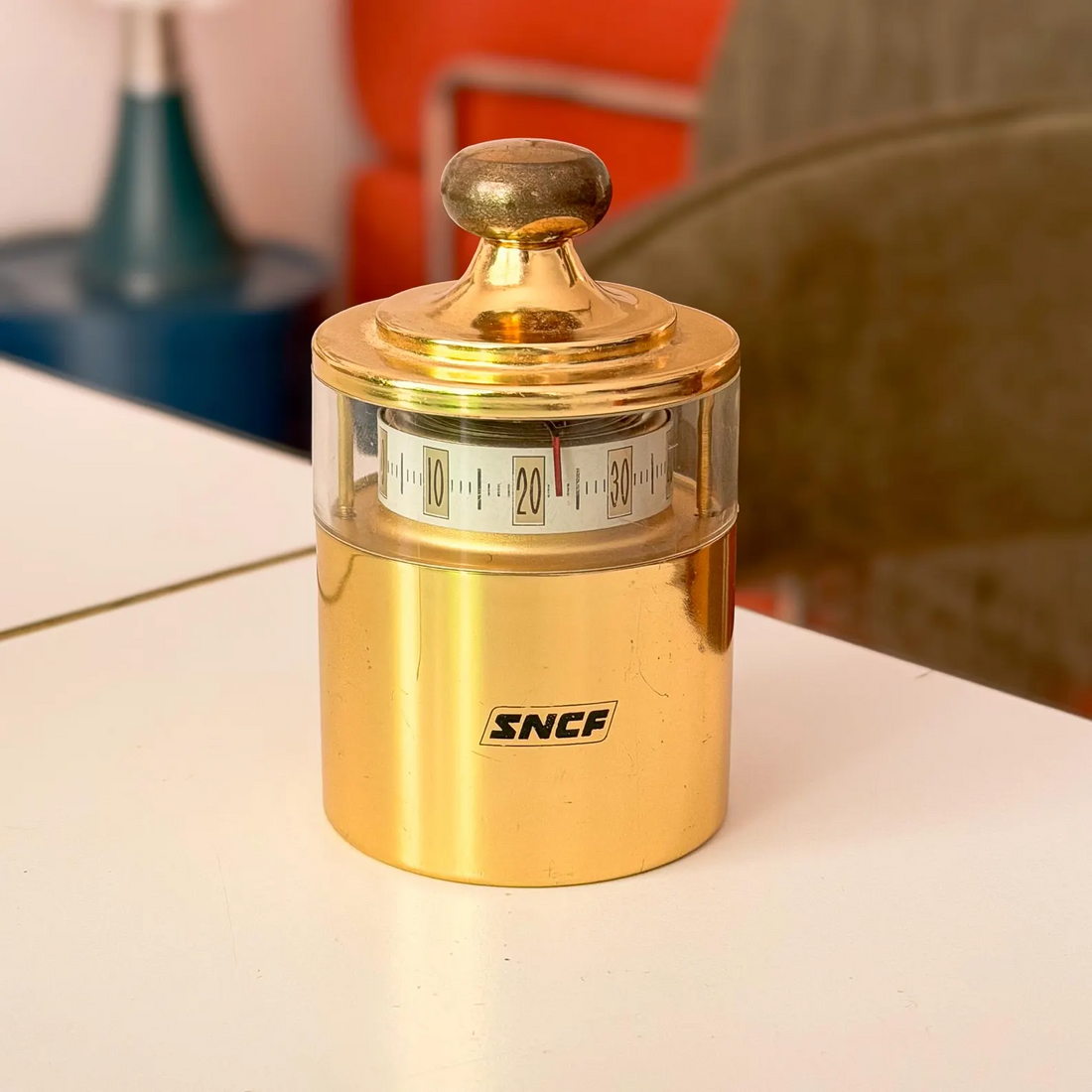 Vintage SNCF brass desk object